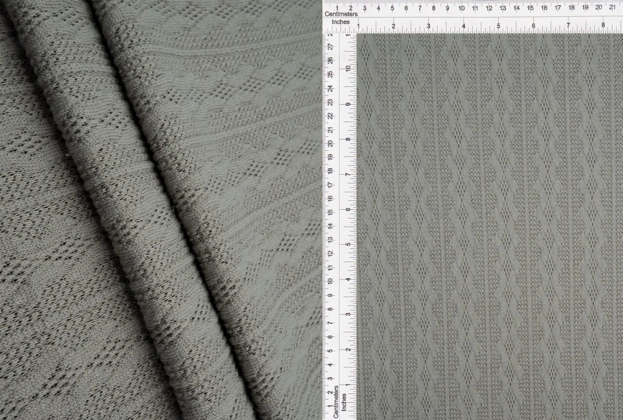 1 Yard Cable Knit Jacquard Sweater Fabric Heavyweight Stretch Knit 58/60" Wide